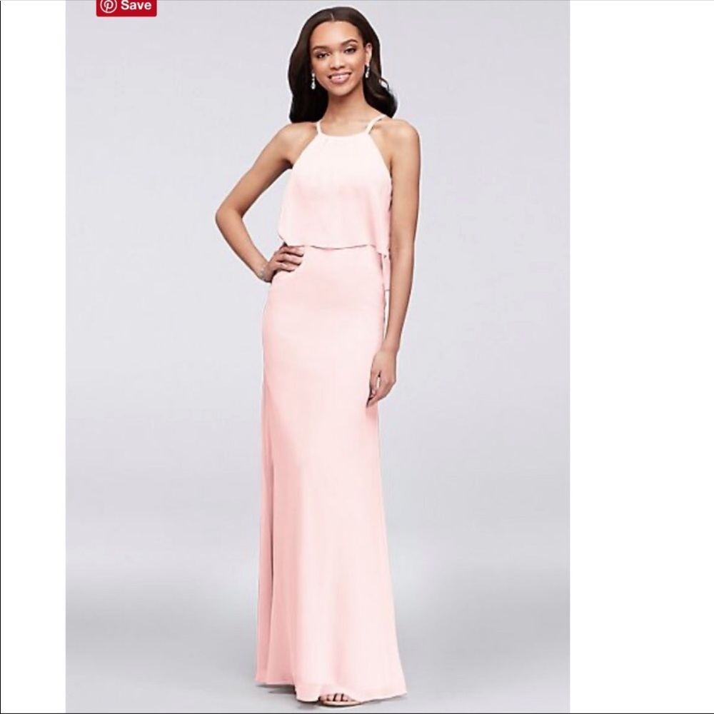 DAVID’S BRIDAL Pink Chiffon Dress